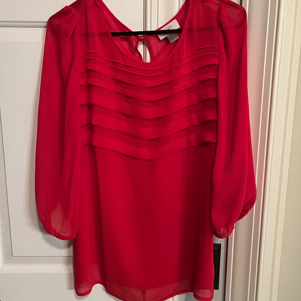 Vibrant Red Women's sheer Top